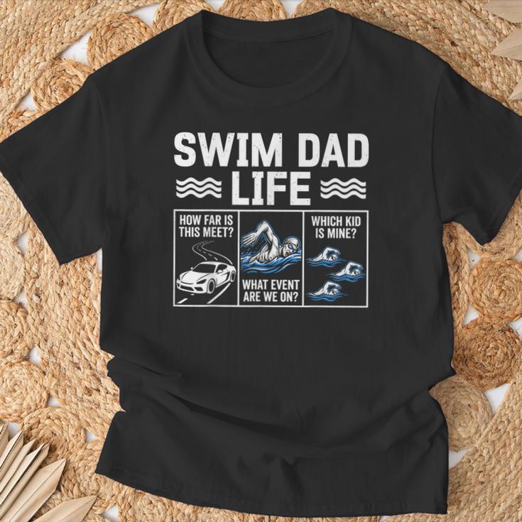 Swim Dad Life Swimmer Father's Day Swimming Daddy T-Shirt Gifts for Old Men