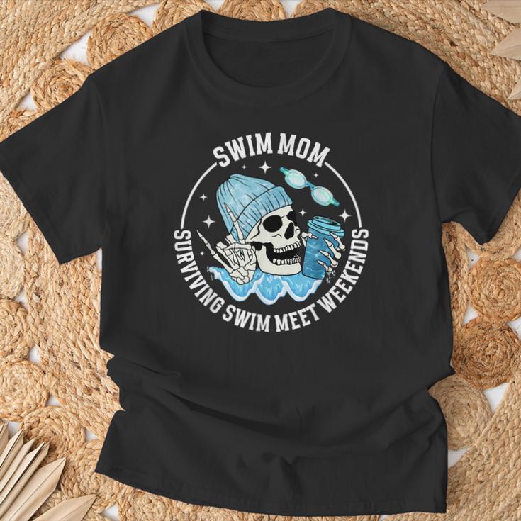 Swim Meets Swim Mom Of A Swimmer Mom Swim Mama Swimming Mom T-Shirt Gifts for Old Men