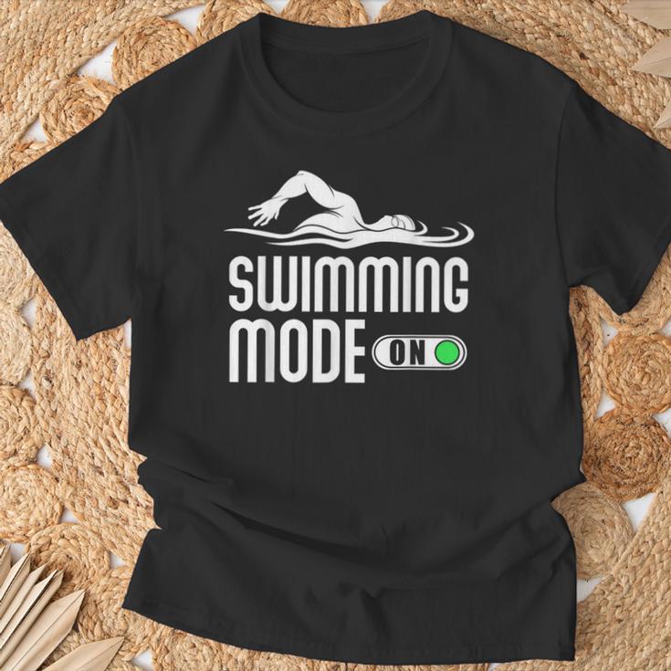 Swim Slogan Funny Swimming Mode On Swim T-Shirt Gifts for Old Men Swim Slogan Funny Swimming Mode On Swim T-Shirt Gifts for Old Men