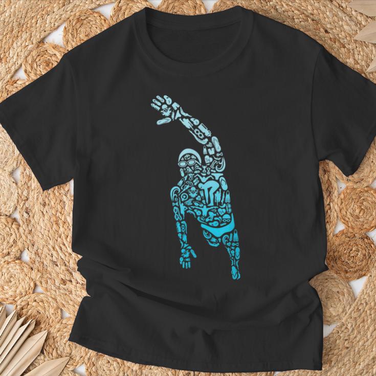 Swim Sport Athletes Swimmer Dad Boys Competitive Swimming T-Shirt Gifts for Old Men