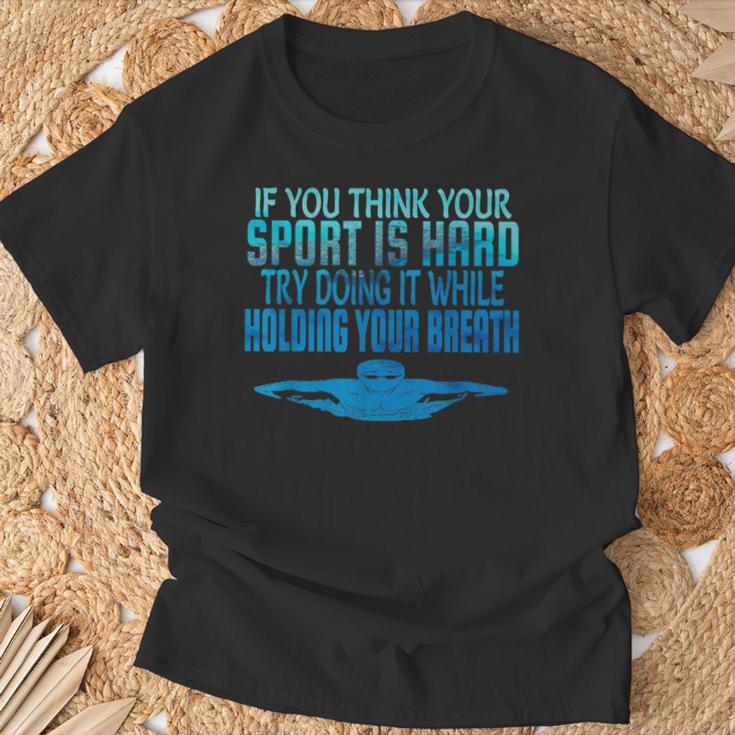 Swim Swimmer Tshirt Swimming Shirt Sport Practice Tee T-Shirt Gifts for Old Men