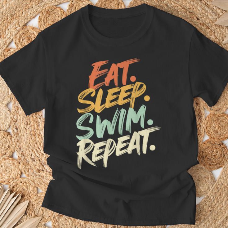 Swimmer Eat Sleep Swim Repeat I Swimming T-Shirt Gifts for Old Men