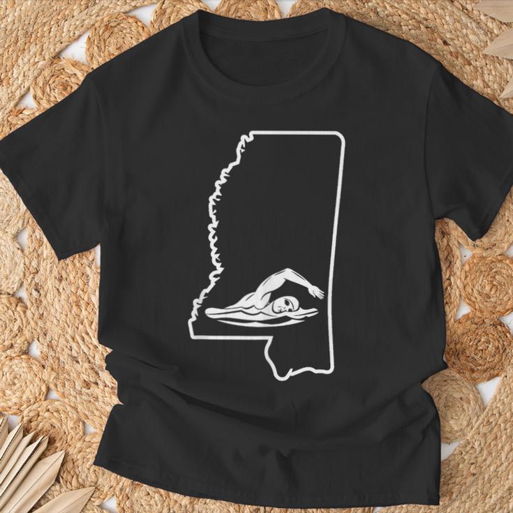 Swimming Apparel Mississippi Swimmer Training T-Shirt Gifts for Old Men