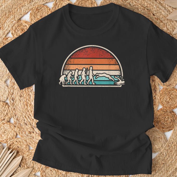 Swimming Evolution Retro Swim Swimmer Men Women T-Shirt Gifts for Old Men