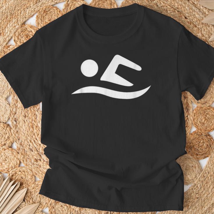 Swimming Silhouette Logo T-Shirt Gifts for Old Men