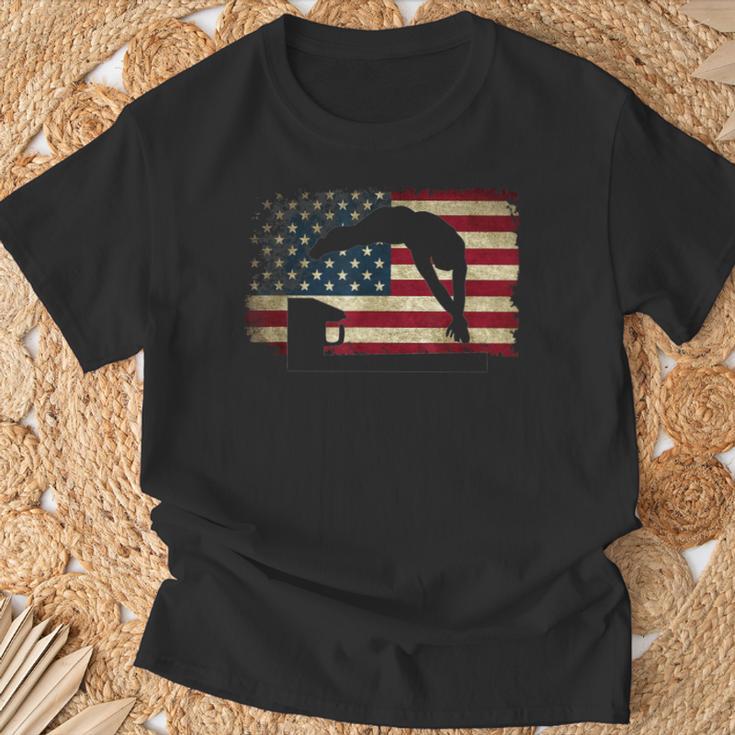 Swimming Swim Team Distressed American Flag USA Swimmer T-Shirt Gifts for Old Men Swimming Swim Team Distressed American Flag USA Swimmer T-Shirt Gifts for Old Men