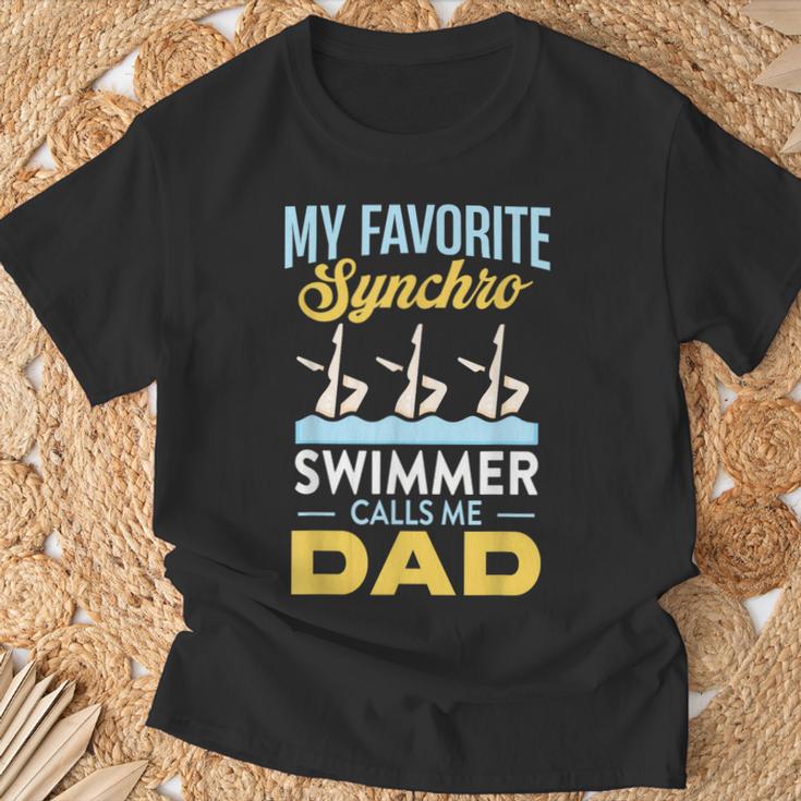 Synchronized Swimming Dad Favorite Synchro Swimmer Artistic T-Shirt Gifts for Old Men