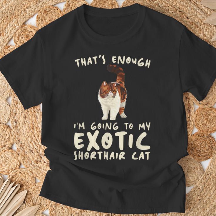 That's Enough I'm Going Mom & Dad エキゾチックショートヘアキャット Tシャツ 高齢者への贈り物