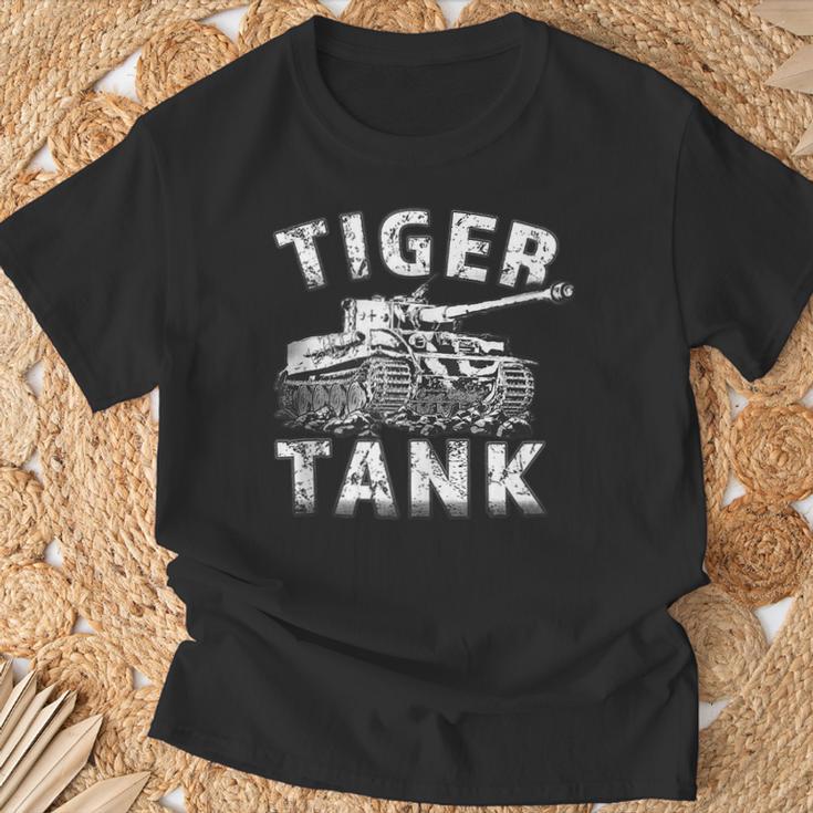 Tiger Tank Histórico Guerra Mundial 2Egunda Guerra Mundial Historia Panzer Alemana In Mangas Camiseta unisex Regalos para ancianos