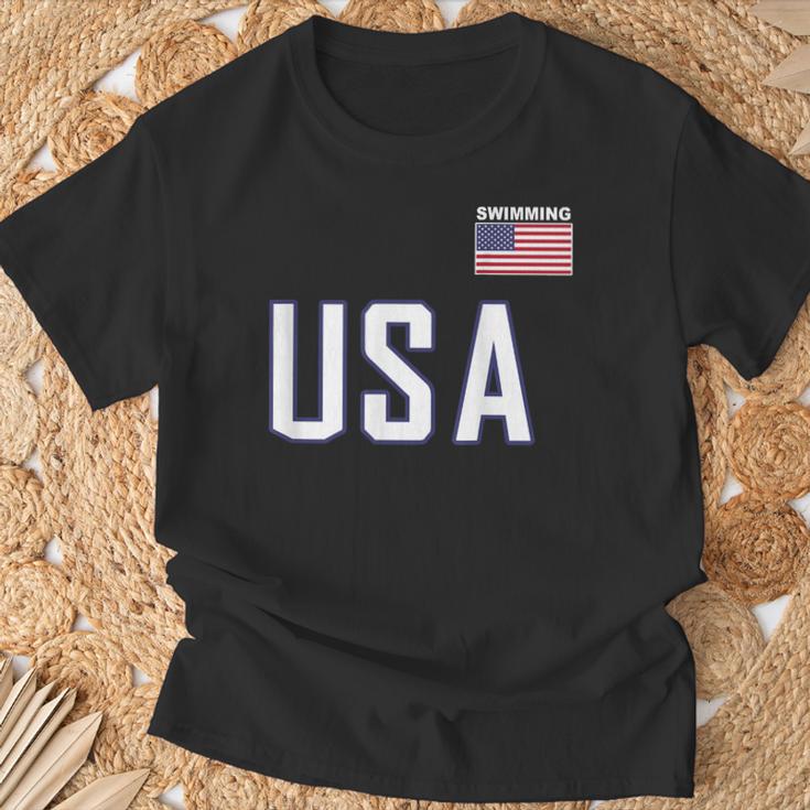 USA Flag Swim Swimming Sport Practice Equipment Men Women T-Shirt Gifts for Old Men USA Flag Swim Swimming Sport Practice Equipment Men Women T-Shirt Gifts for Old Men