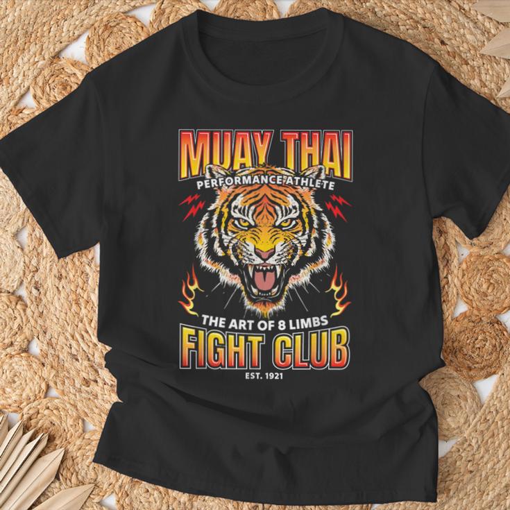 Vintage Muay Thai Twin Tiger Art Of 8 Limbs T-Shirt Gifts for Old Men