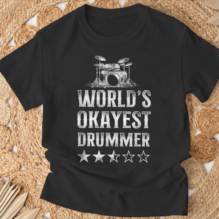 Vintage World'S Okayest Drummer Drum Kit T-Shirt Gifts for Old Men Vintage World'S Okayest Drummer Drum Kit T-Shirt Gifts for Old Men