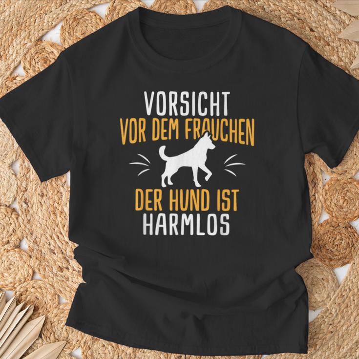 Vorsichtor Dem Frauchen Hundpruch T-Shirt Geschenke für alte Männer
