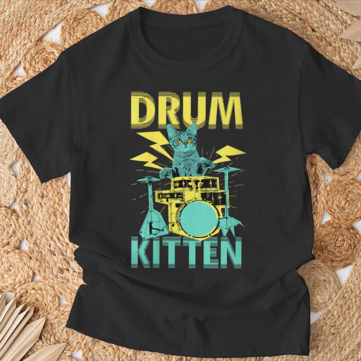 Women's Cute Drummer Cat Drum Kitten T-Shirt Gifts for Old Men