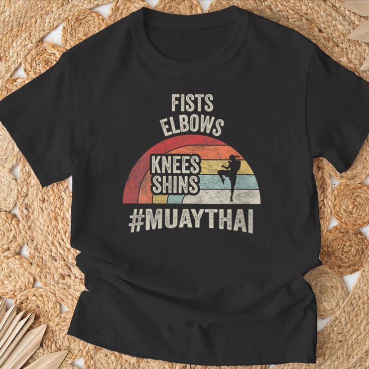Women's Retro Muay Thai Martial Arts Fighter Graphic T-Shirt Gifts for Old Men
