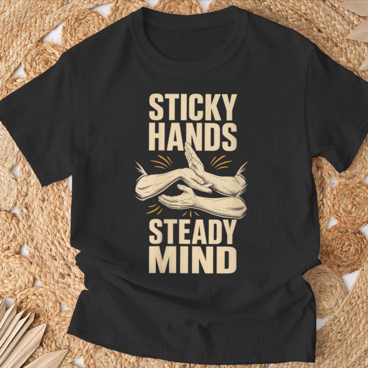 Women's Sticky Hands Steady Mind Muay Thai Boxing T-Shirt Gifts for Old Men