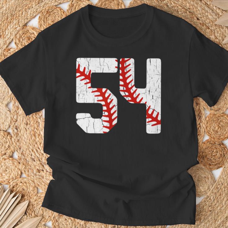 野球選手 ジャージ 番号54 54 Proud Baseball Mom Dad Tシャツ 高齢者への贈り物
