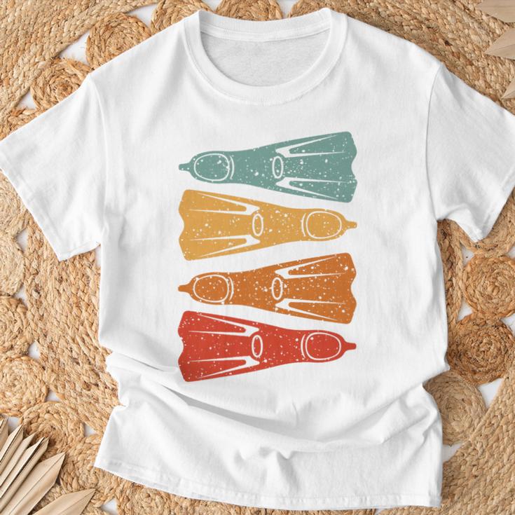 Aletas De Buceo Retro Para Bucear En Uniaje De Buceo Camiseta unisex Regalos para ancianos