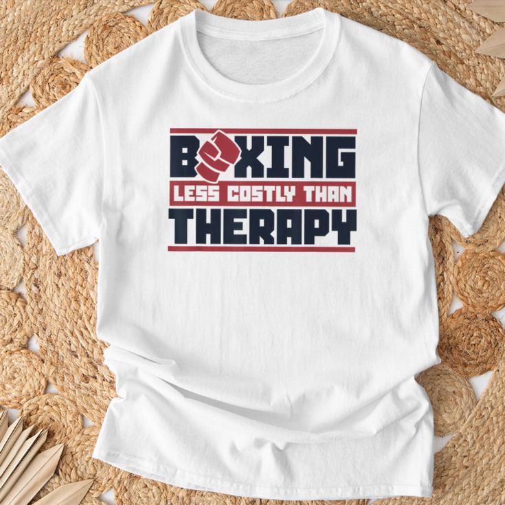 Boxing Less Costly Than Therapy Muay Thai Boxing T-Shirt Gifts for Old Men