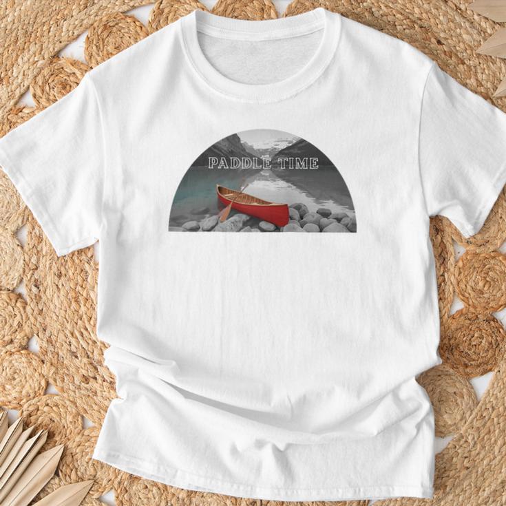 Canoe Lover Time To Paddle Raglan Baseball Tee T-Shirt Gifts for Old Men
