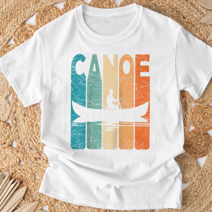 Canoe Vintage Canoeing Retro Canoe Paddling Raglan Baseball Tee T-Shirt Gifts for Old Men