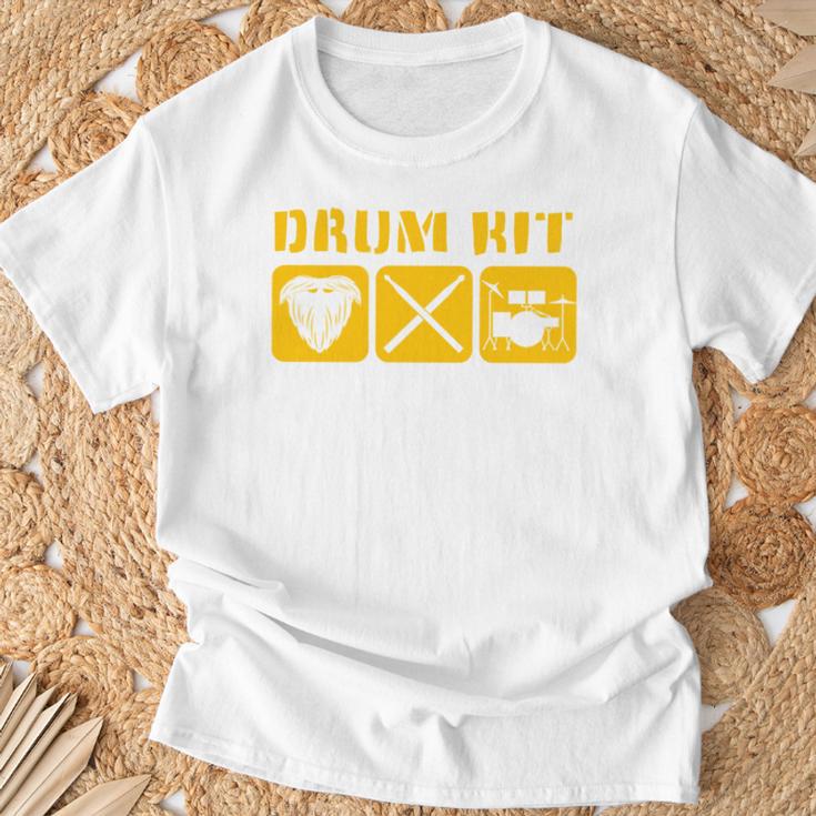 Drum Kit Band Drumming Drumsticks Musical Drums T-Shirt Gifts for Old Men