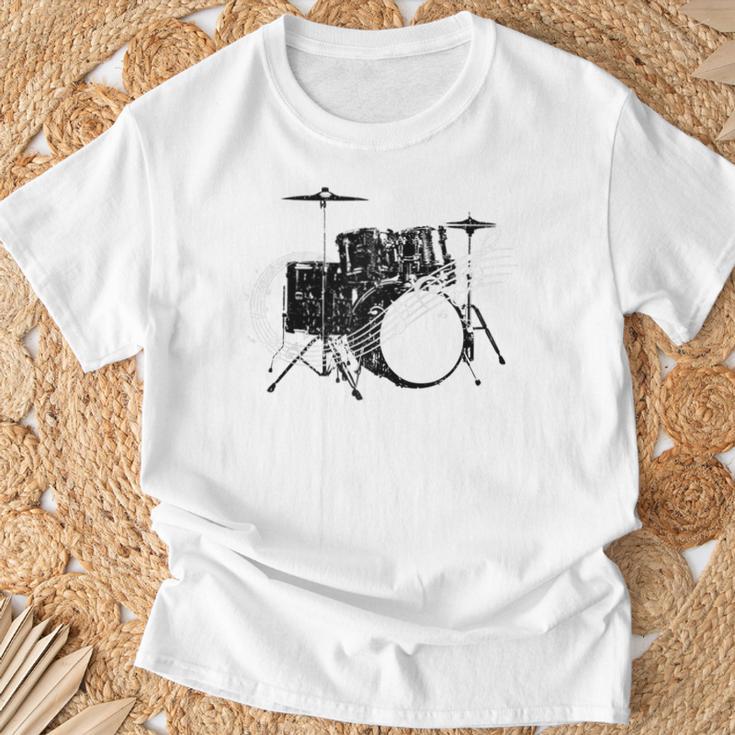 Drum Kit Drummer Band Musical Instrument Rock Music Raglan Baseball Tee T-Shirt Gifts for Old Men Drum Kit Drummer Band Musical Instrument Rock Music Raglan Baseball Tee T-Shirt Gifts for Old Men