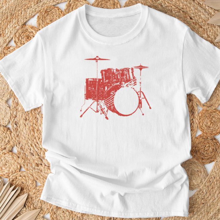 Drum Kit Drummer Band Musical Instrument Rock Music T-Shirt Gifts for Old Men Drum Kit Drummer Band Musical Instrument Rock Music T-Shirt Gifts for Old Men