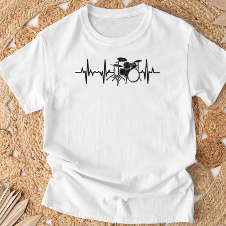 Drum Kit Pulse Line Rock Artist Drum Set Sweatshirt T-Shirt Gifts for Old Men