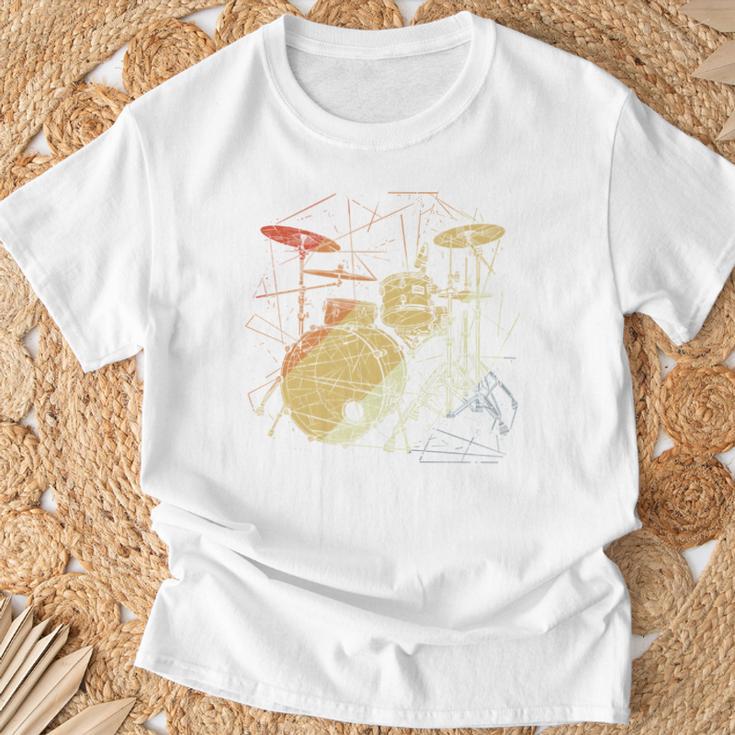 Drum Kit Retrowave Drums T-Shirt Gifts for Old Men