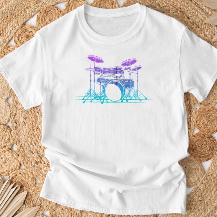 Drum Kit Set Drummer Zip T-Shirt Gifts for Old Men