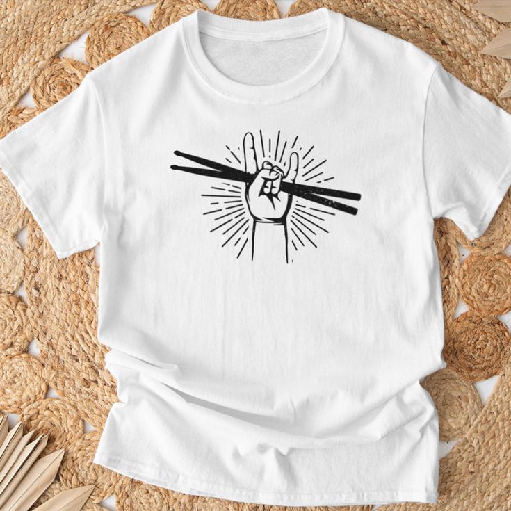 Drummer Drum Kit Rock & Roll Music Drummer T-Shirt Gifts for Old Men