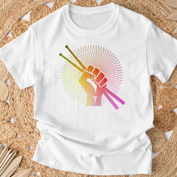 Drummer Drumsticks Fist Drum Kit Sweatshirt T-Shirt Gifts for Old Men