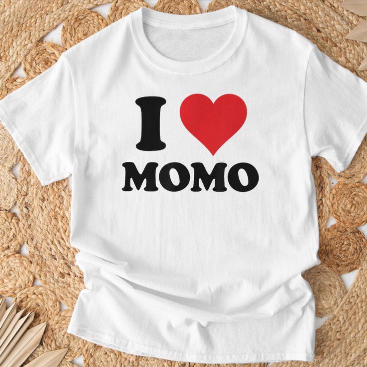 I Heart Momo ファーストネーム I Love パーソナライズ Tシャツ 高齢者への贈り物