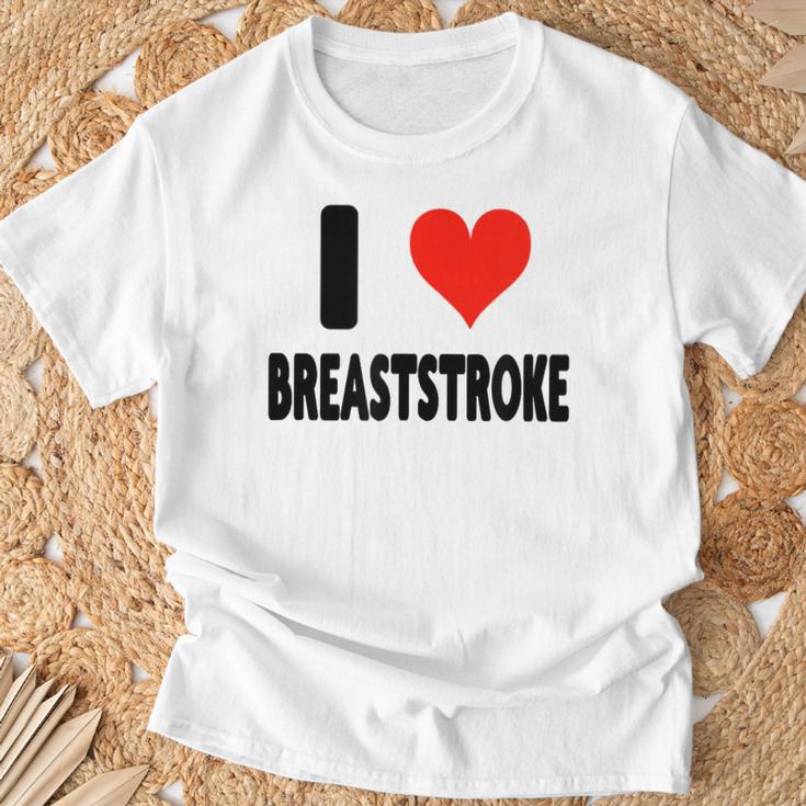 I Love Breaststroke Heart Swim Swimmer Pool Swimming T-Shirt Gifts for Old Men I Love Breaststroke Heart Swim Swimmer Pool Swimming T-Shirt Gifts for Old Men