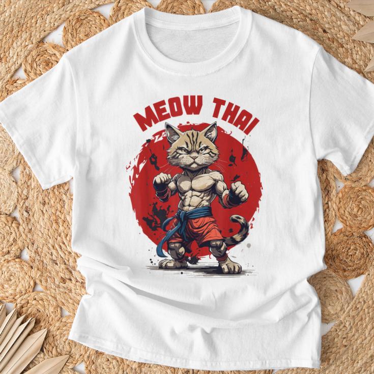 Meow Thai Funny Muay Thai And Cats Lover T-Shirt Gifts for Old Men Meow Thai Funny Muay Thai And Cats Lover T-Shirt Gifts for Old Men