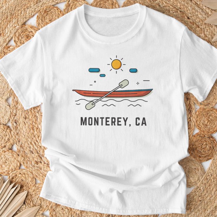 Monterey California Kayak Canoe Paddling Outdoor T-Shirt Gifts for Old Men
