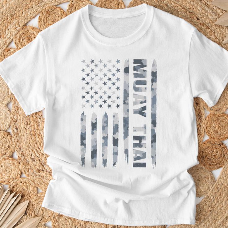 Muay Thai American Flag Camo Military Patriotic T-Shirt Gifts for Old Men Muay Thai American Flag Camo Military Patriotic T-Shirt Gifts for Old Men