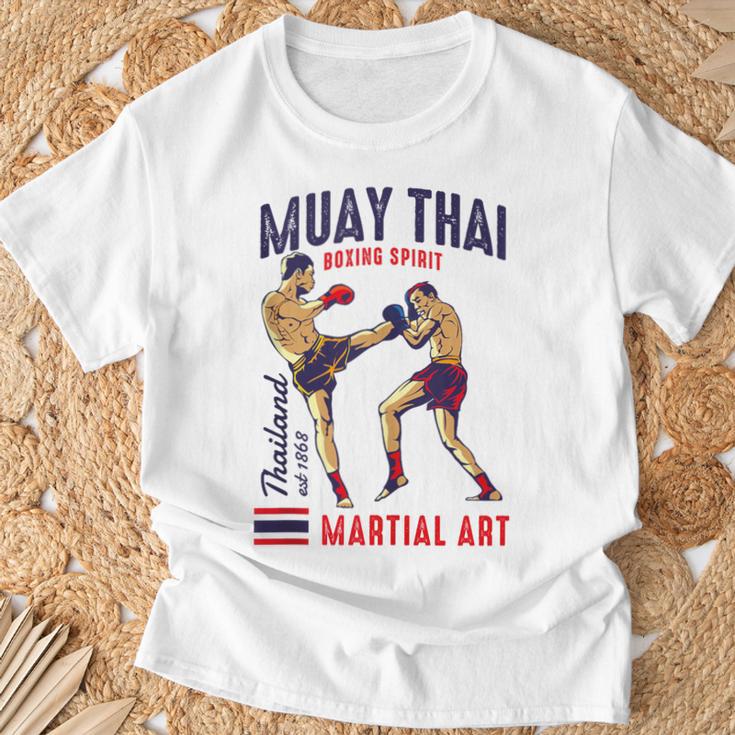 Muay Thai Boxing Spirit Martial Art T-Shirt Gifts for Old Men
