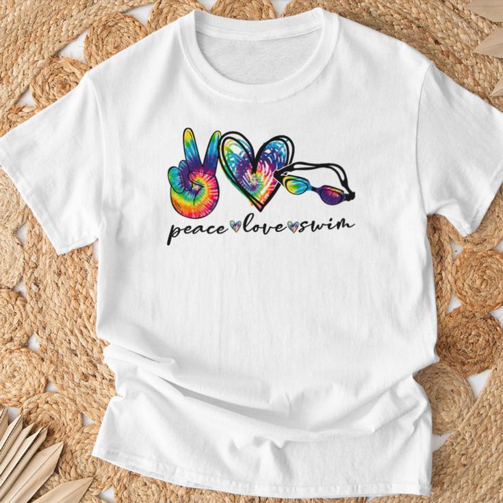 Peace Love Swim Tie Dye Swimmer Swimming Summer Trip T-Shirt Gifts for Old Men Peace Love Swim Tie Dye Swimmer Swimming Summer Trip T-Shirt Gifts for Old Men
