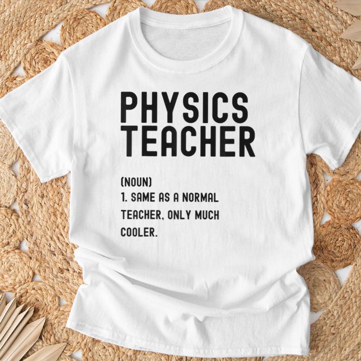 Physics Teacher Definition シャツ 学校初日 Tシャツ 高齢者への贈り物