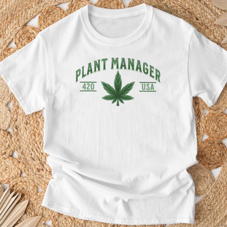 Plant Manager ウィードリーフ カンナビスポット マリファナ Usa Tシャツ 高齢者への贈り物