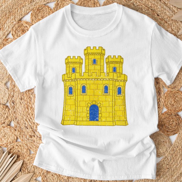 Reino De Castillo España Castillo Bandera Castilloímbolo Castilano In Mangas Camiseta unisex Regalos para ancianos