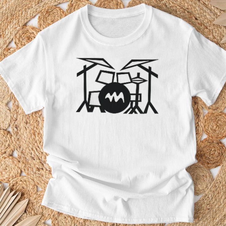 Retro Drum Kit Raglan Baseball Tee T-Shirt Gifts for Old Men