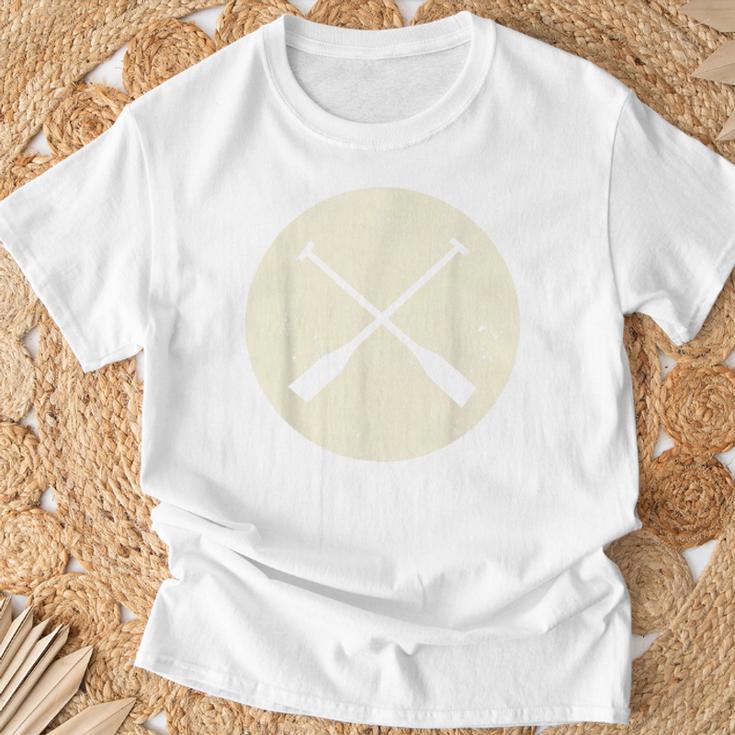 Retro Vintage Canoe Paddles Crossing Canoe & Kayaking T-Shirt Gifts for Old Men