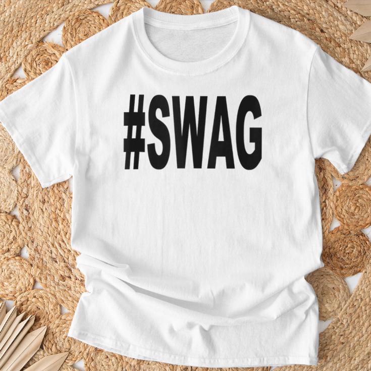 Swag Con Hashtag In Mangas Camiseta unisex Regalos para ancianos