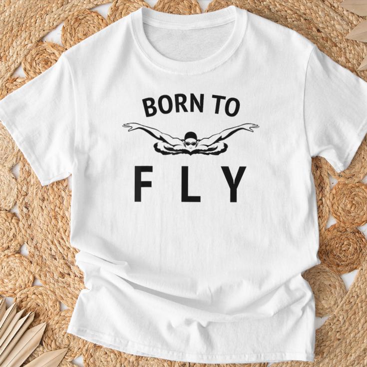 Swimmer Swim Team Born To Fly Butterfly Stroke Swimming T-Shirt Gifts for Old Men Swimmer Swim Team Born To Fly Butterfly Stroke Swimming T-Shirt Gifts for Old Men