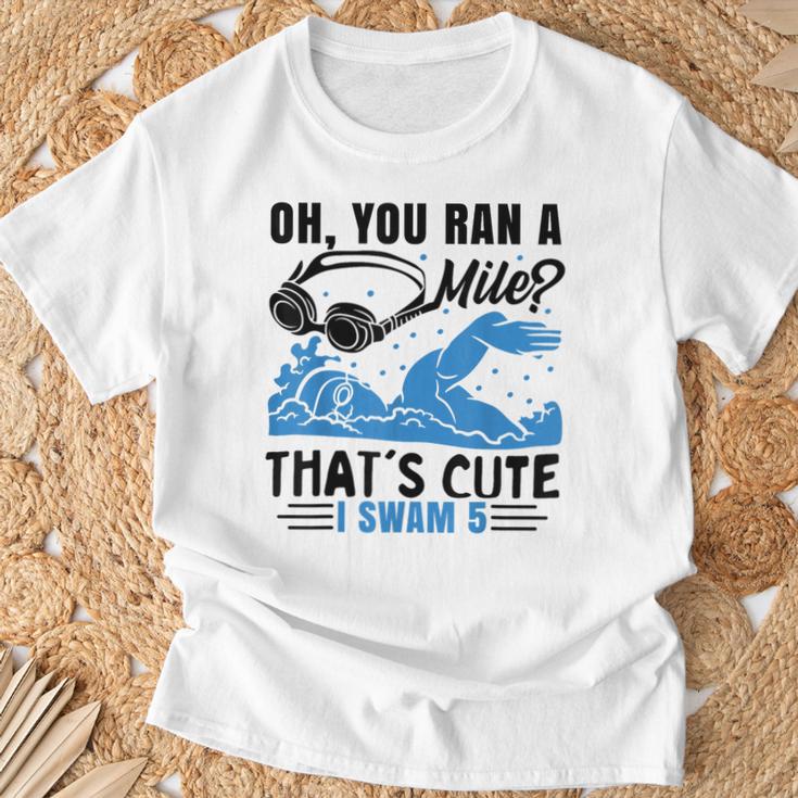 Swimmer Swimming T-Shirt Gifts for Old Men