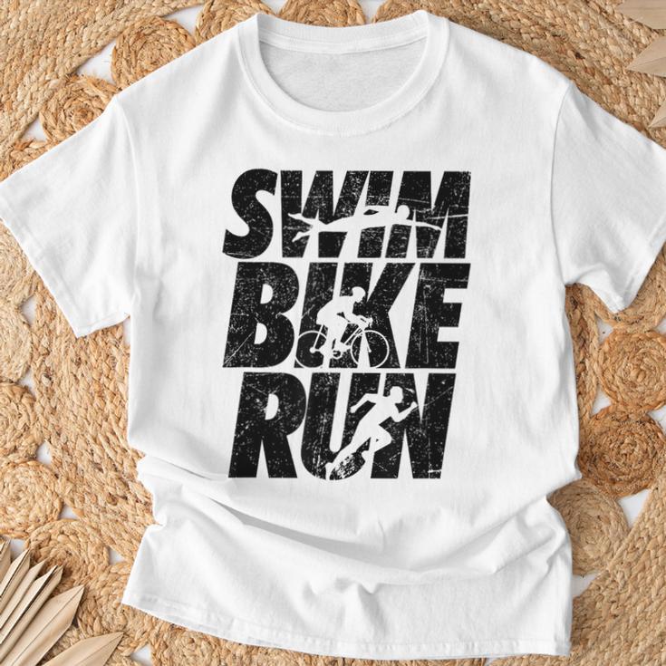 Swimming Cycling Running Triathlon Running Swimming T-Shirt Gifts for Old Men Swimming Cycling Running Triathlon Running Swimming T-Shirt Gifts for Old Men
