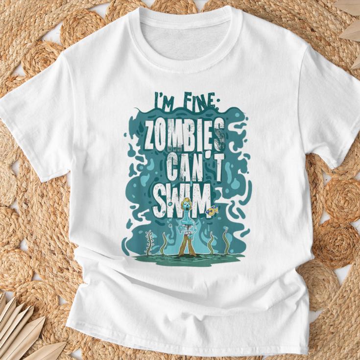 Swimming Quote Zombies Can't Swim For Swimmer T-Shirt Gifts for Old Men Swimming Quote Zombies Can't Swim For Swimmer T-Shirt Gifts for Old Men